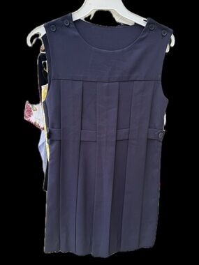 Parker Girls Navy Pleated Dress - Set of 3